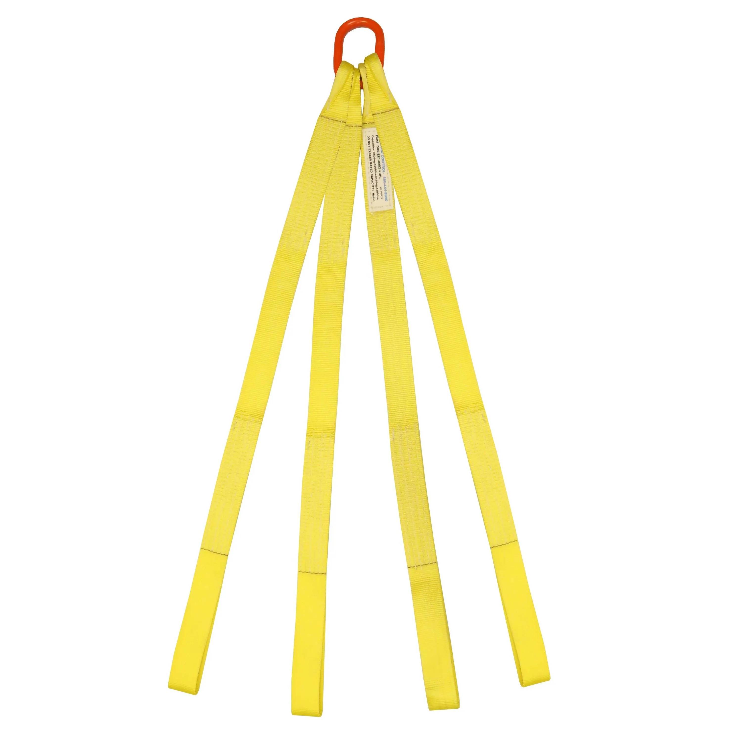 1"x10' (2 ply) Quad Leg Nylon Sling w/ Master Link & Sewn Loop