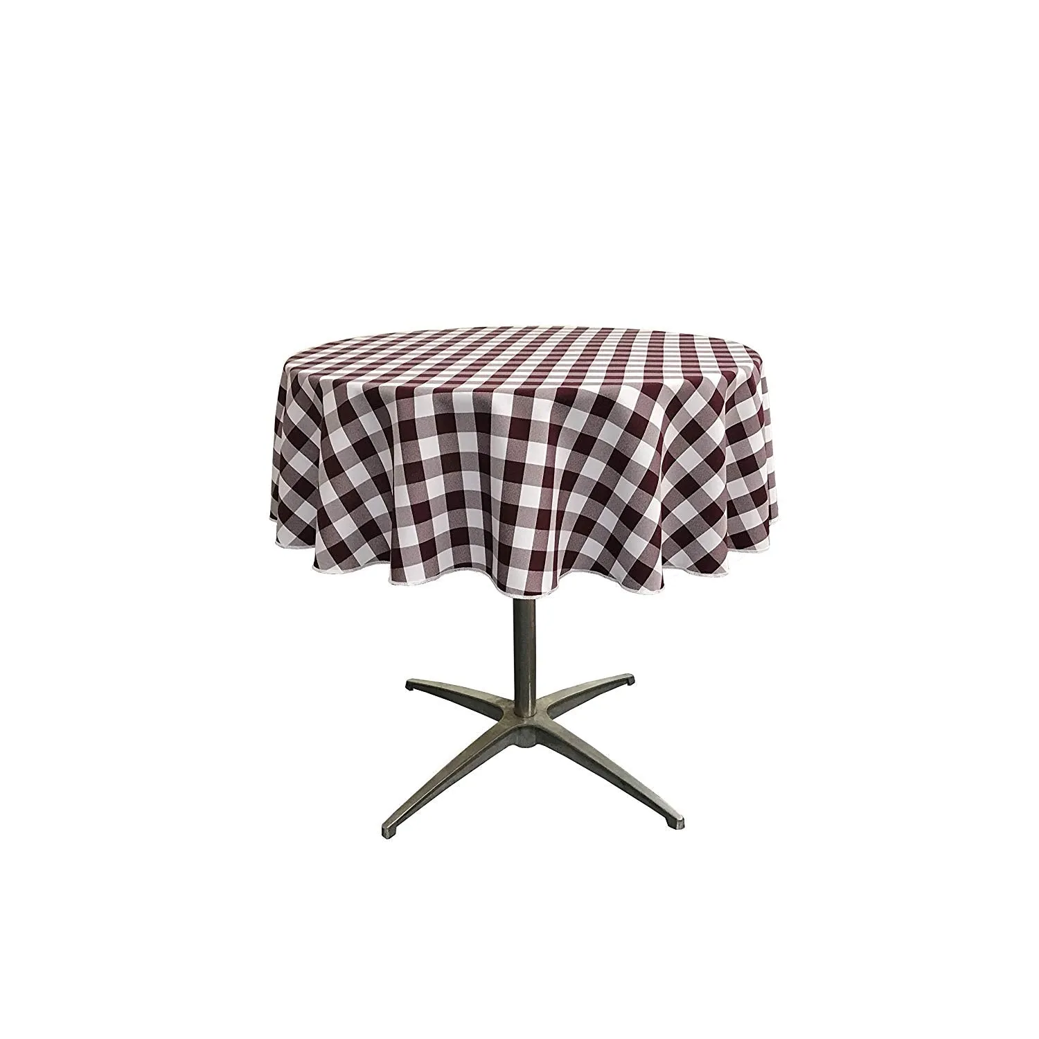 58" ROUND TABLECLOTH POLYESTER CHECKERED