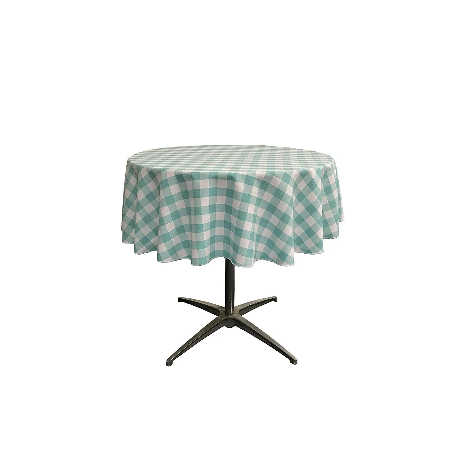 58" ROUND TABLECLOTH POLYESTER CHECKERED