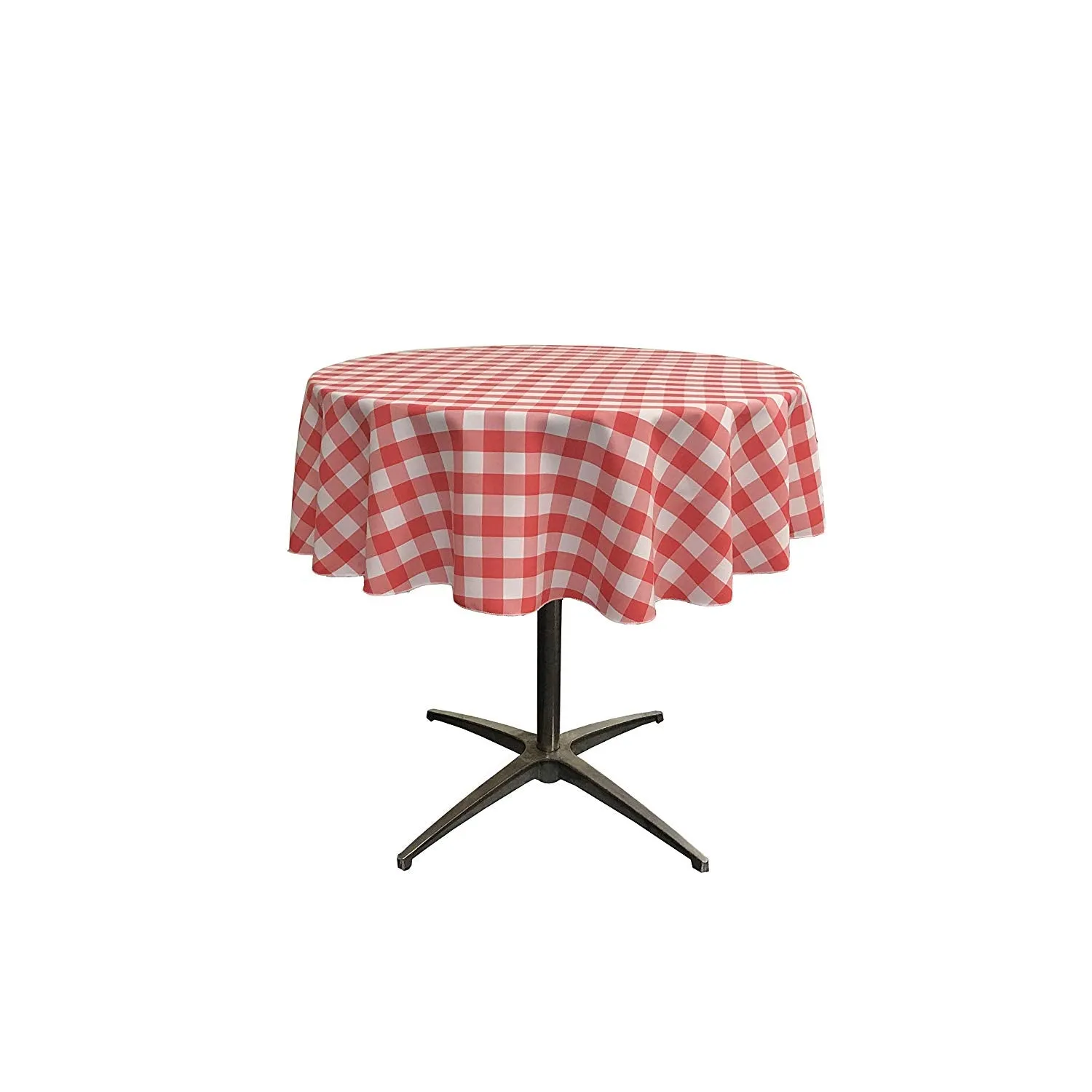 58" ROUND TABLECLOTH POLYESTER CHECKERED