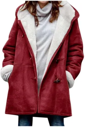 AI'MOURI Sherpa Fleece Outerwear Overcoat Women