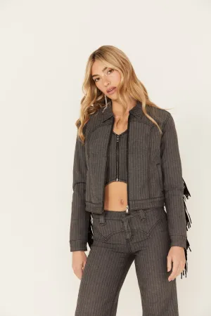 Annex Herringbone Fringe Jacket
