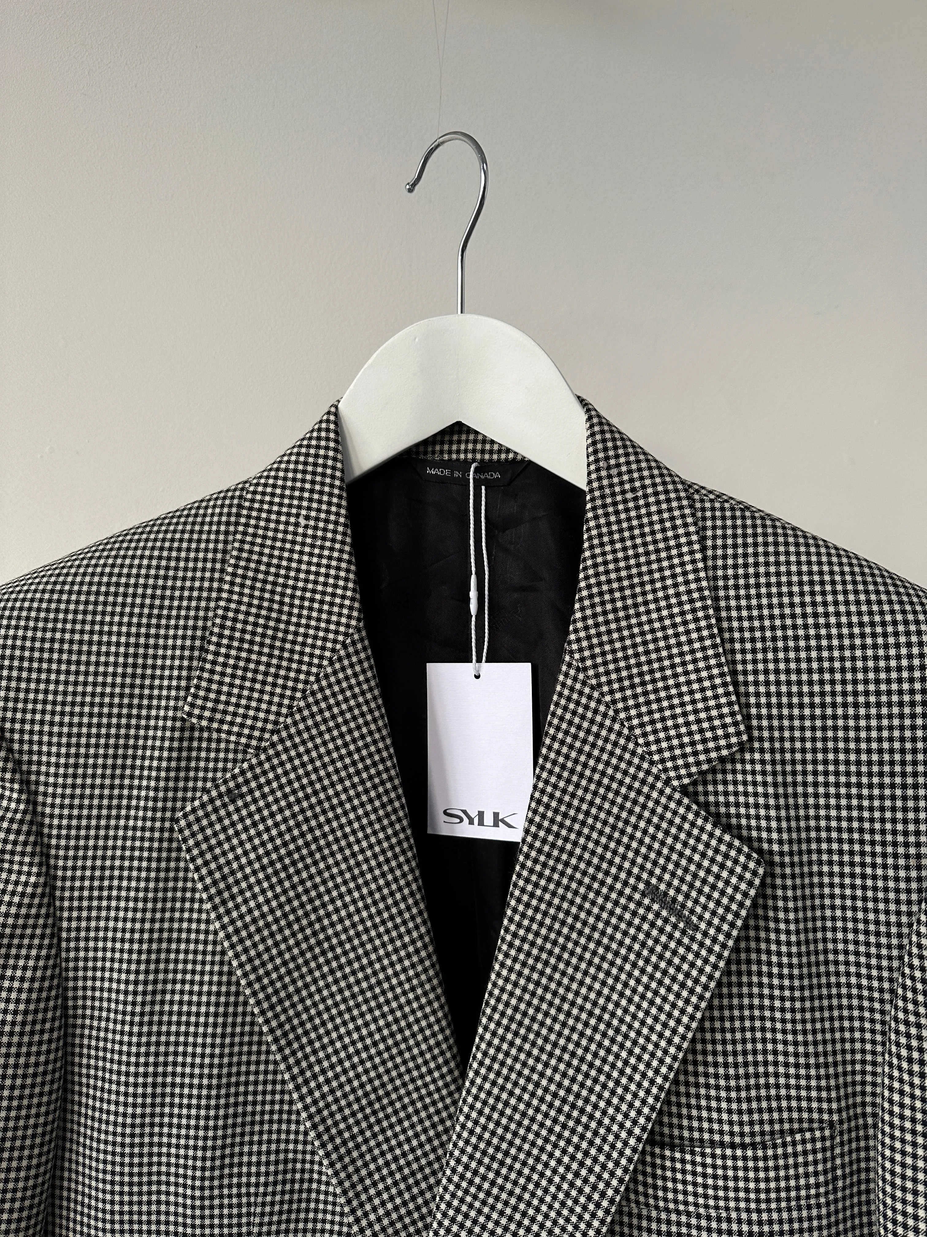 Aquascutum Pure Wool Gingham Single Breasted Blazer - L