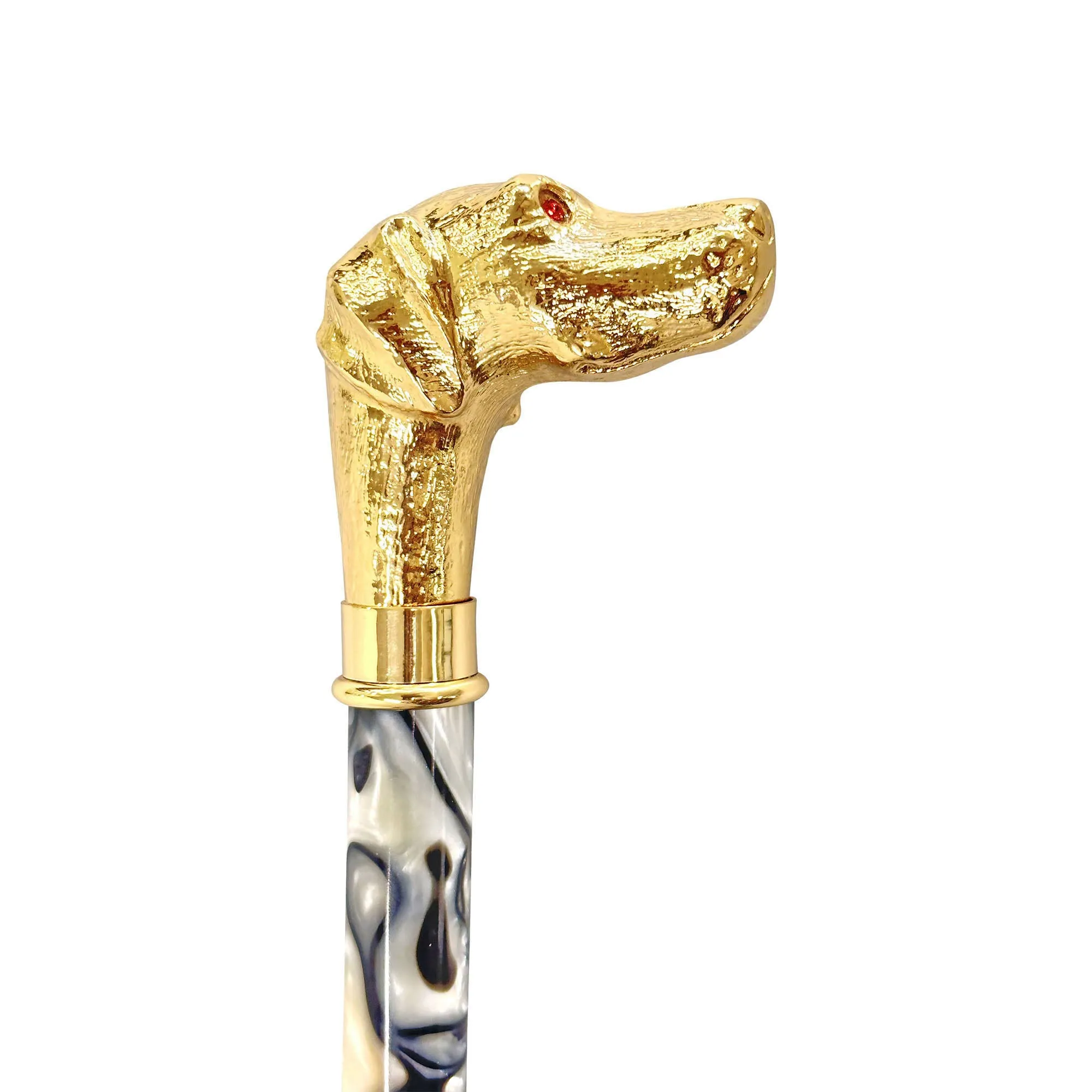 Automatic umbrella with 24K goldplated pointed handle