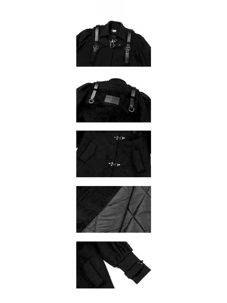 Black Metal Belt Buckle Clip Coat【s0000005042】