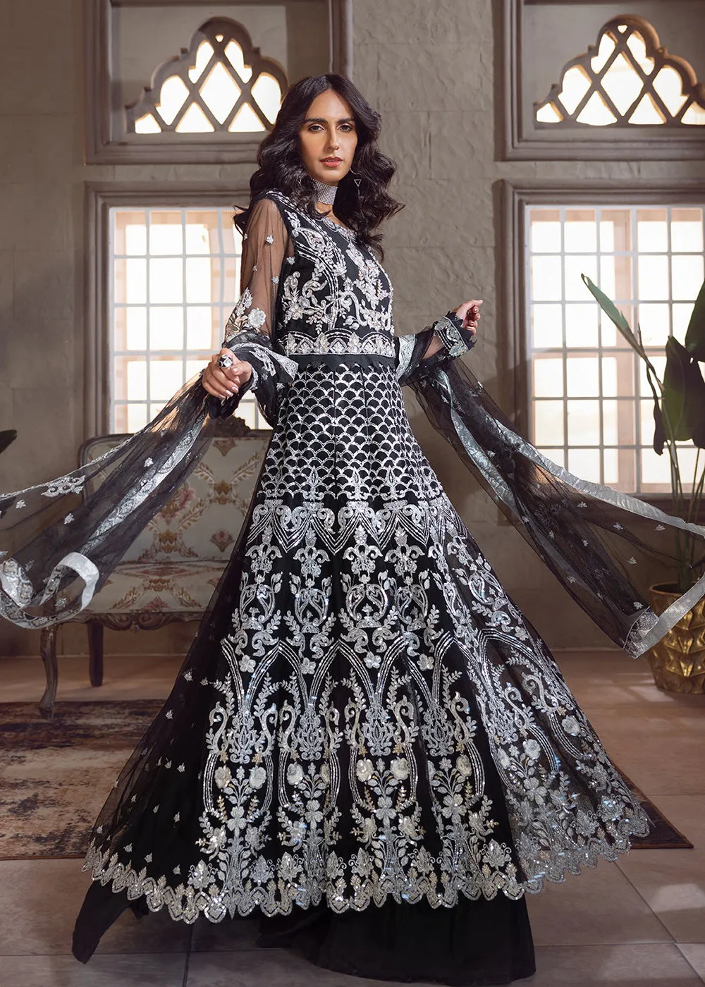 Black Pakistani Lehenga Suit | Emaan Adeel | Le Festa Formal Edit 7 | LF-705