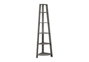 Bookshelf, Bookcase, Etagere, Corner, 5 Tier, For Office, Contemporary & Modern - Taupe by Couch.com