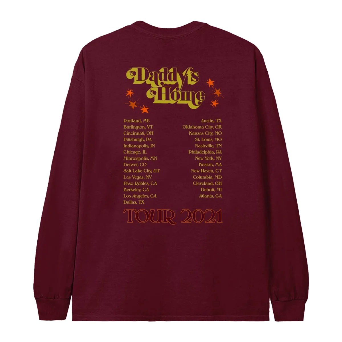 Bubblegum Tour 21 Maroon Long Sleeve Tee