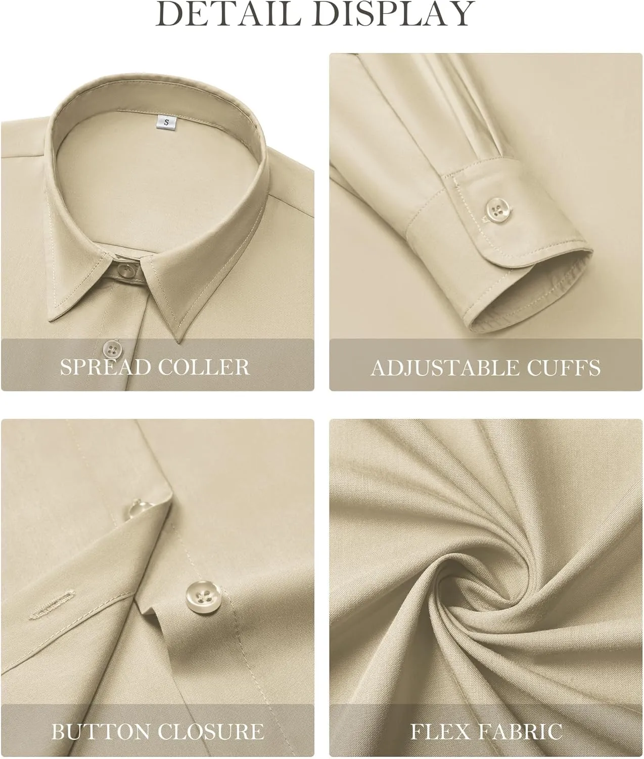Button Down Shirts for Women Business Casual Blouses Long Sleeve Fit Dress Shirt Collar Wrinkle Free Work Tops