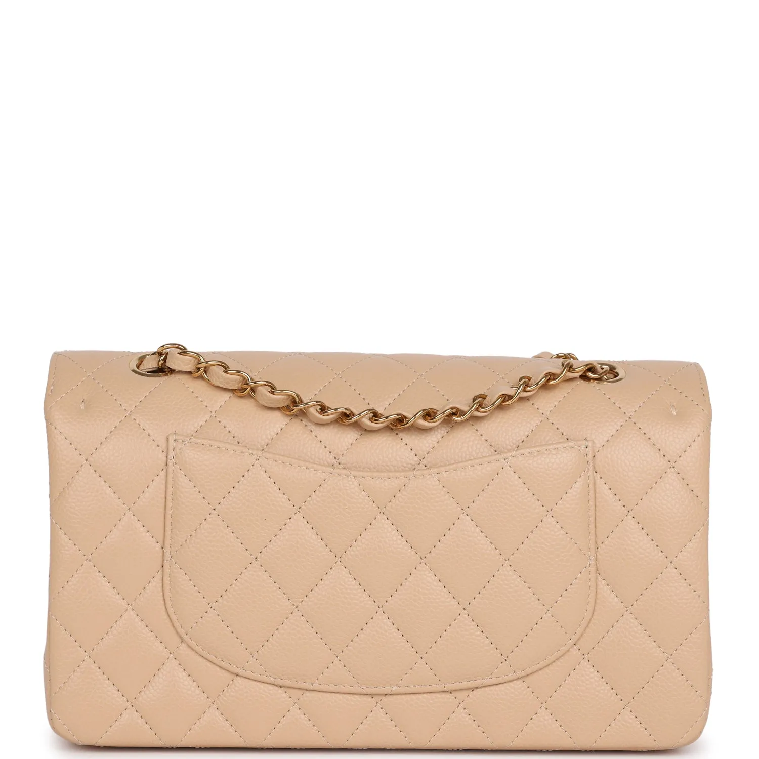 Chanel Medium Classic Double Flap Bag Beige Caviar Gold Hardware