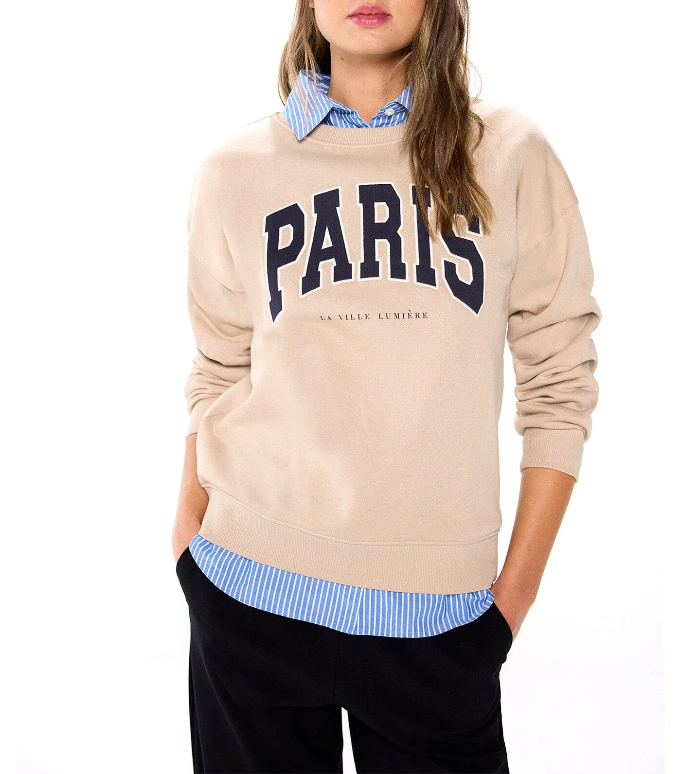 City Graphic Sweatshirt Beige