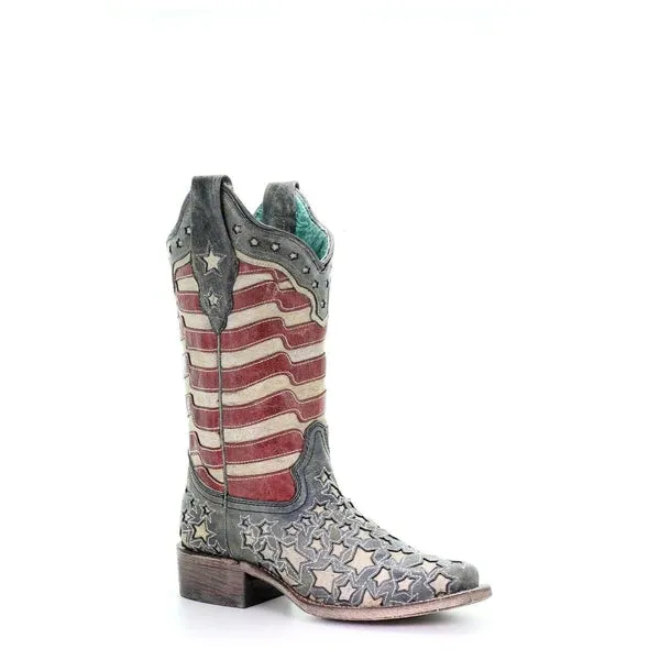 Corral West Blue Jean Stripes & Stars Glow in the Dark