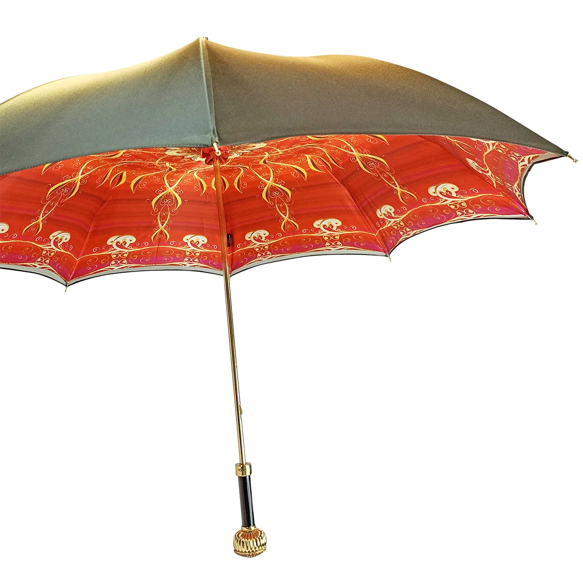 Cream and red umbrella with exclusive design