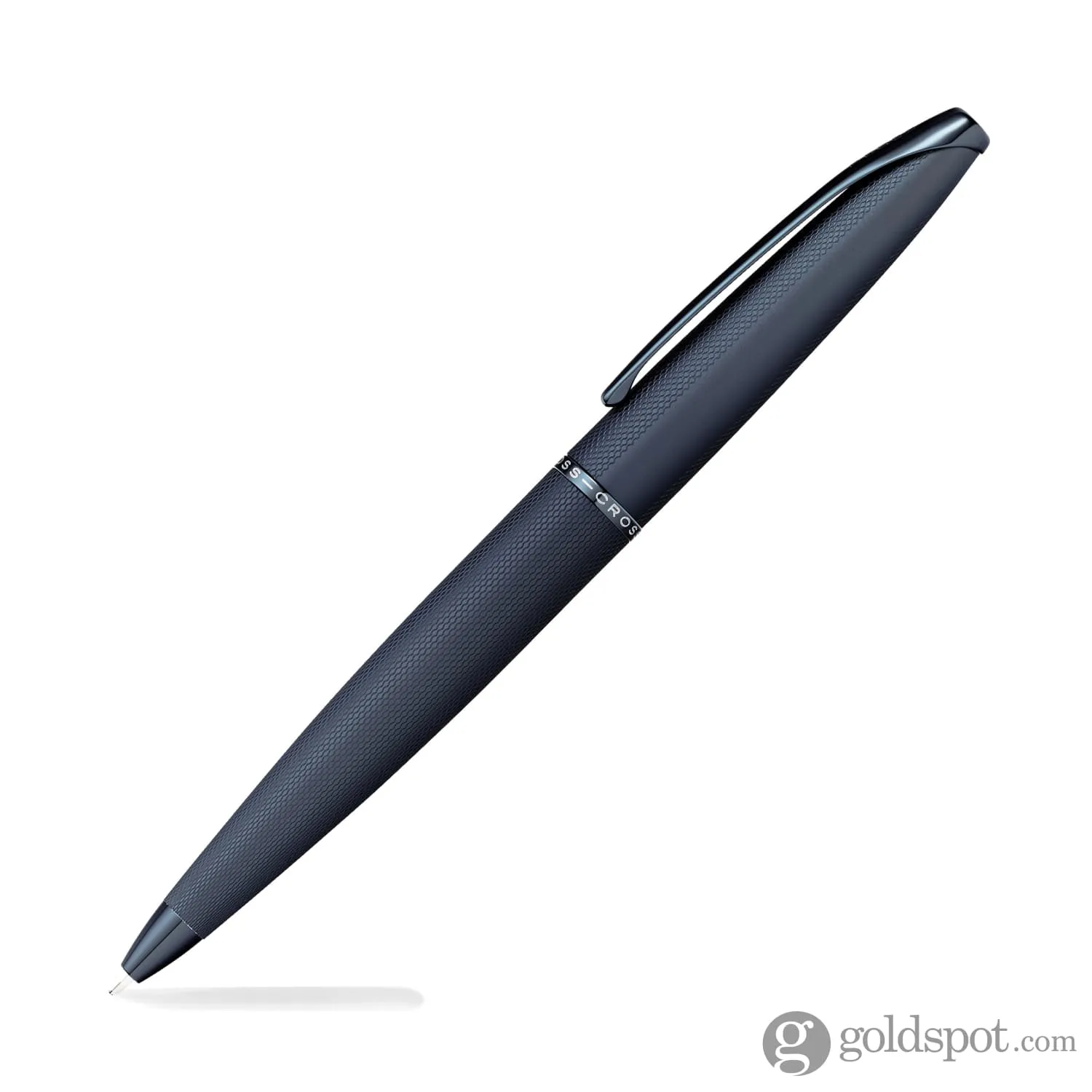 Cross ATX Ballpoint Pen in Sandblasted Dark Blue PVD with Etched Diamond Pattern