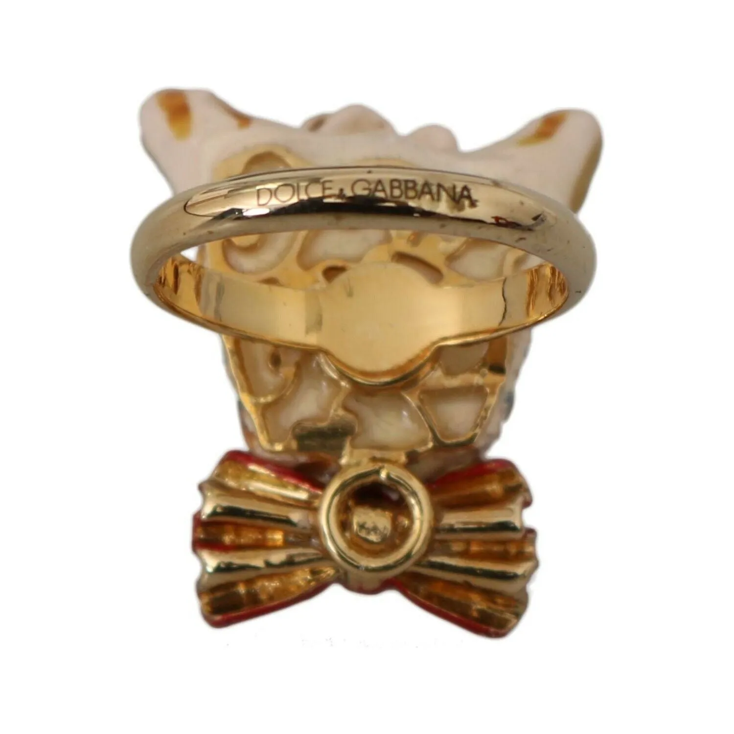 Dolce & Gabbana Elegant Canine-Inspired Gold Tone Ring