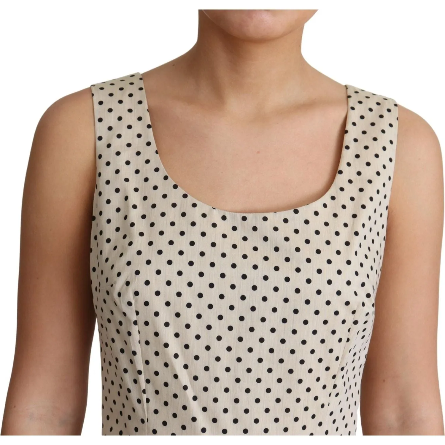 Dolce & Gabbana Elegant Polka Dot Sleeveless A-Line Dress
