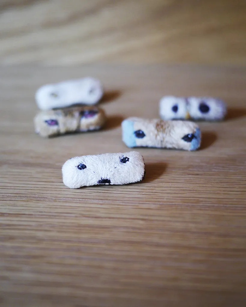 Embroidered Eye Brooch - Polar Bear