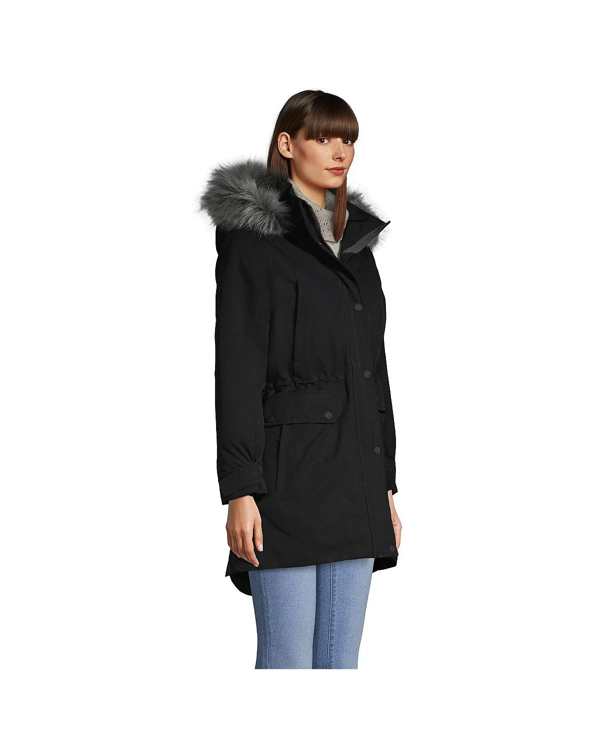 Expedition Down Lands' End Women's Waterproof Winter Parka, Black