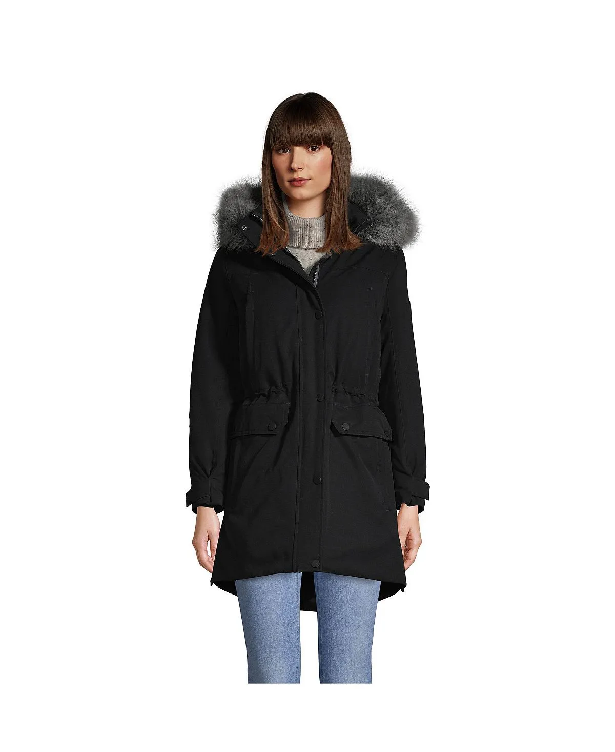 Expedition Down Lands' End Women's Waterproof Winter Parka, Black