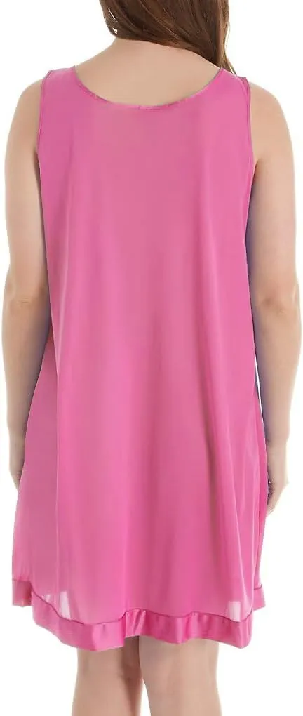 Exquisite Form 30107 Women's Nylon Tricot Sleeveless Short Knee Length Nightgown