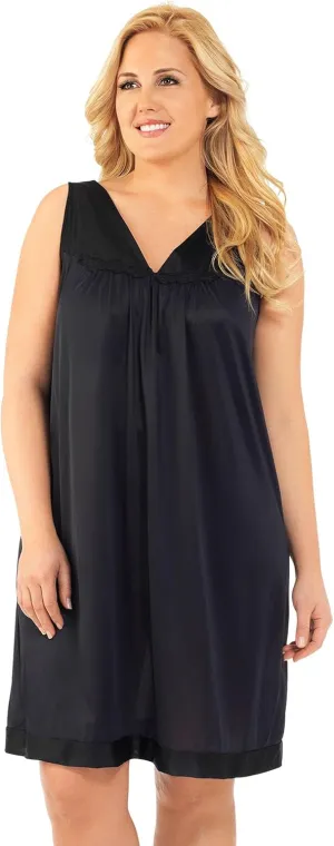 Exquisite Form 30107 Women's Nylon Tricot Sleeveless Short Knee Length Nightgown