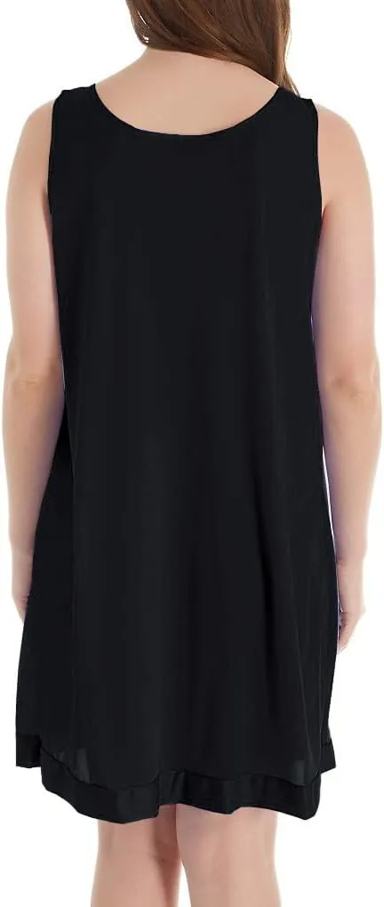 Exquisite Form 30107 Women's Nylon Tricot Sleeveless Short Knee Length Nightgown
