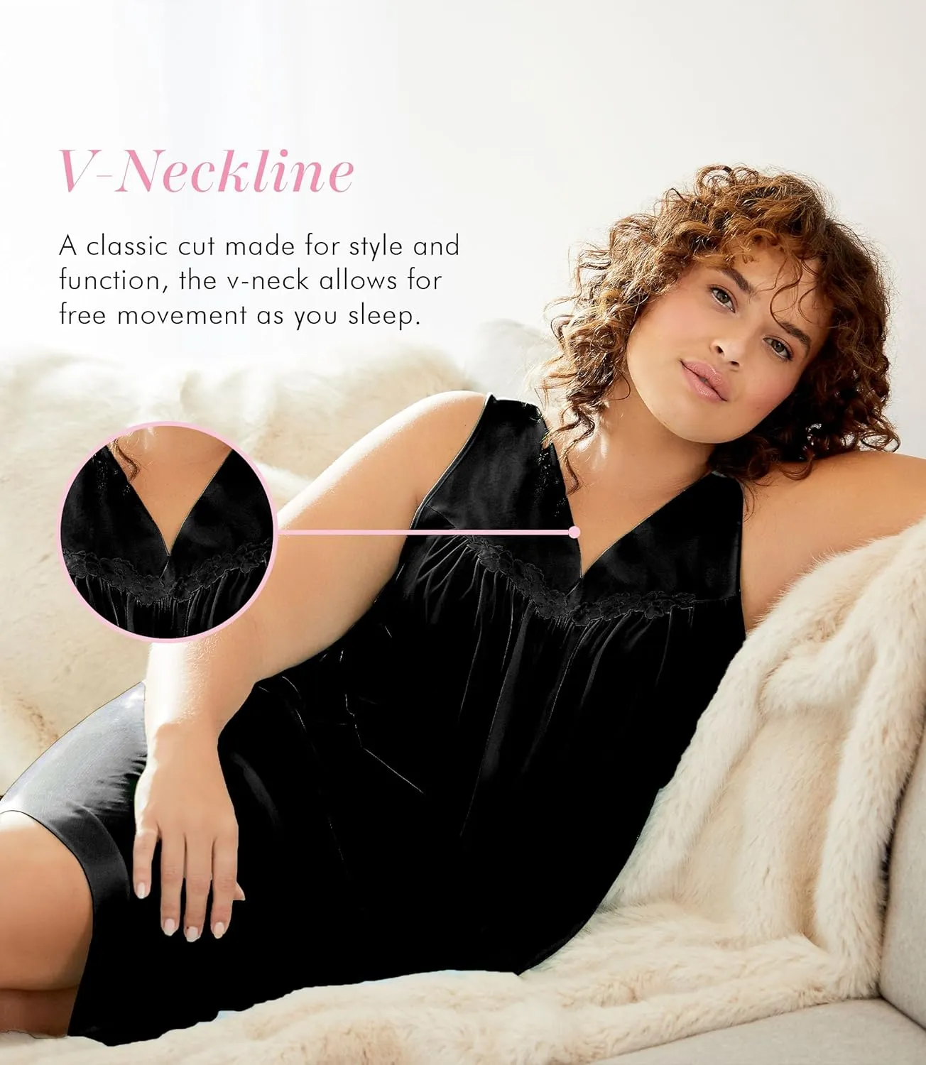 Exquisite Form 30107 Women's Nylon Tricot Sleeveless Short Knee Length Nightgown