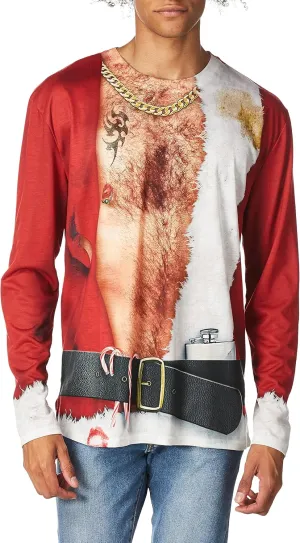 Faux Real Men's 3D Photo-Realistic Ugly Christmas Sweater Long Sleeve T-Shirt