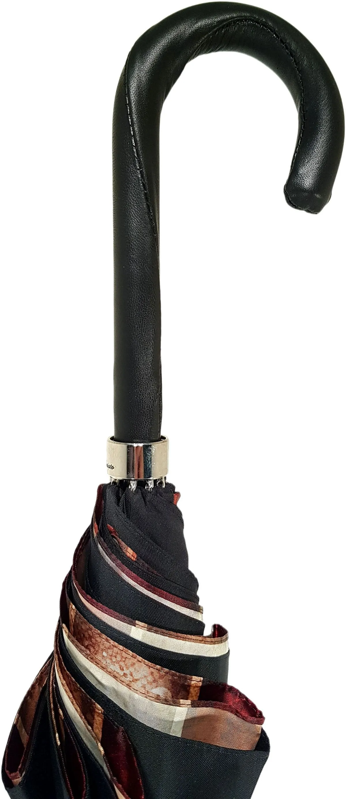 Handmade Men's Umbrella - Striped Red And Cream - Shaded Colors