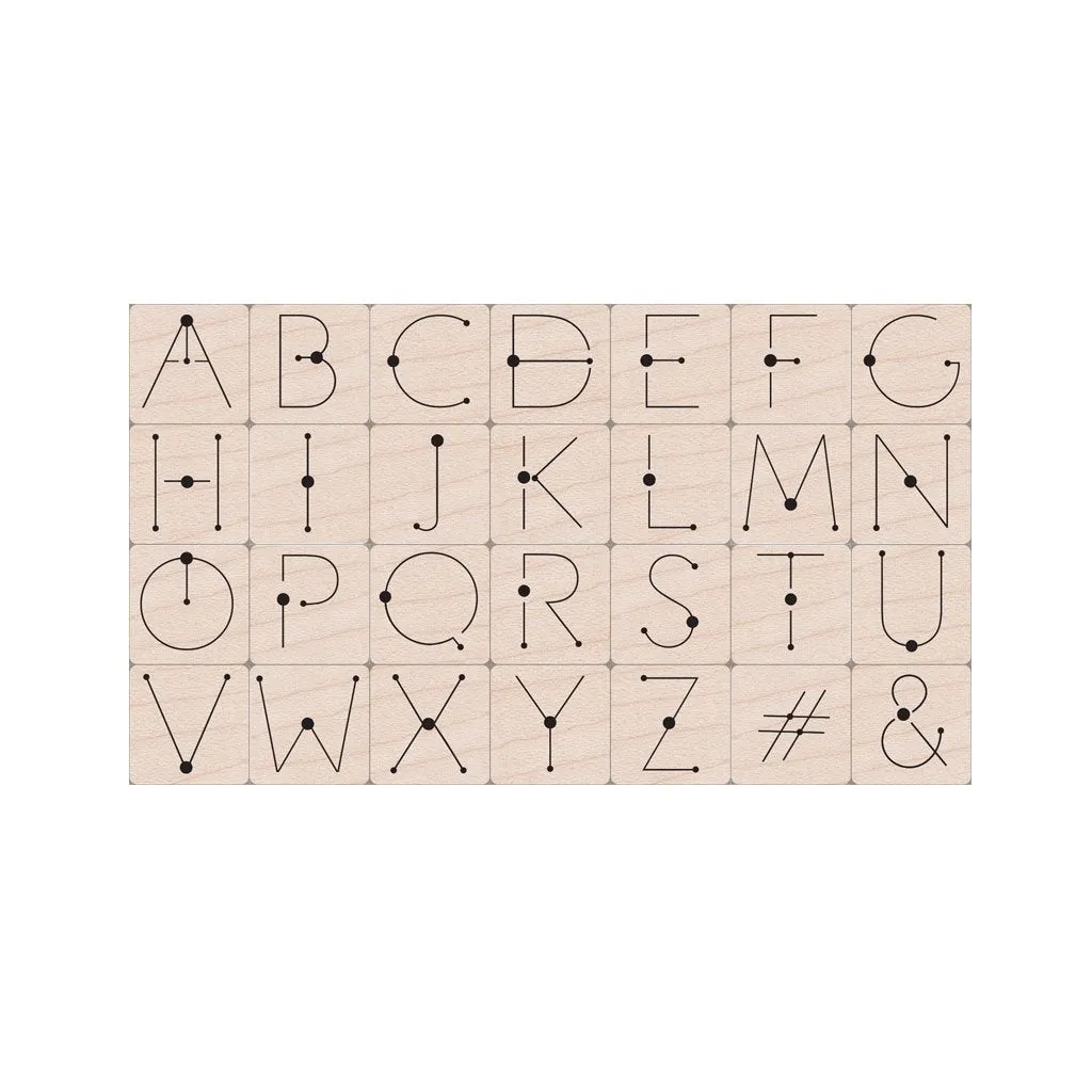 Hero Arts Modern Dot Alphabet Wood Stamps