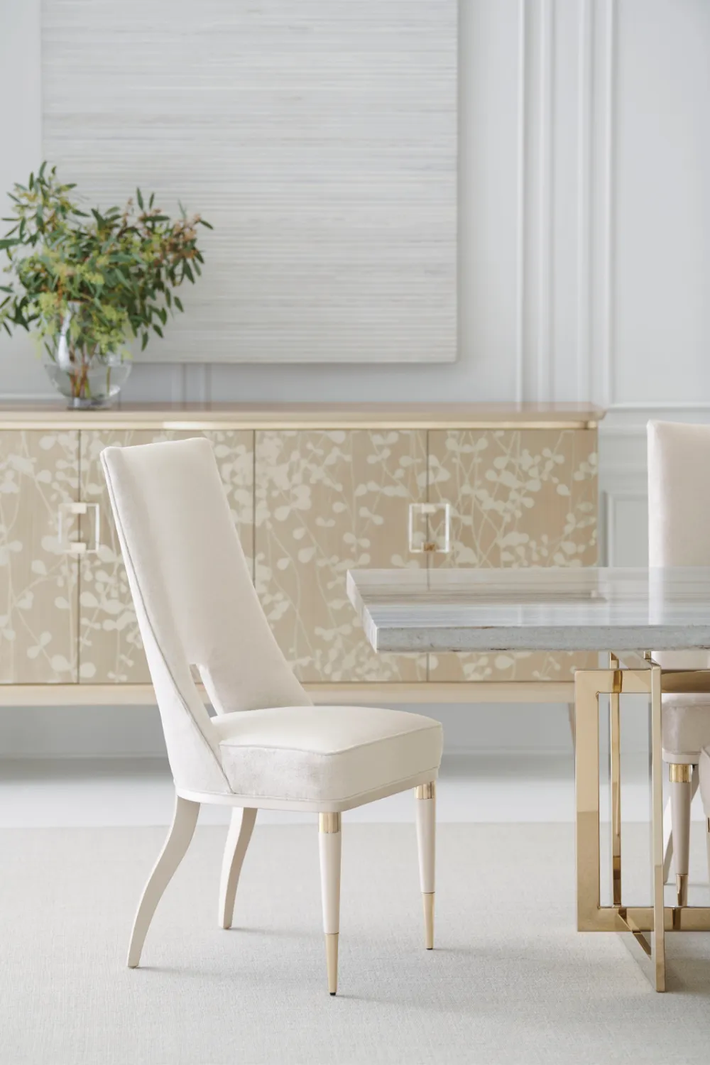 Ivory Modern Dining Chair | Caracole Guest of Honor