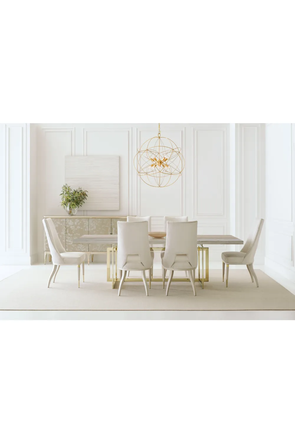 Ivory Modern Dining Chair | Caracole Guest of Honor