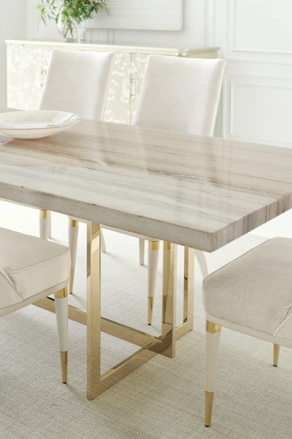Ivory Modern Dining Chair | Caracole Guest of Honor