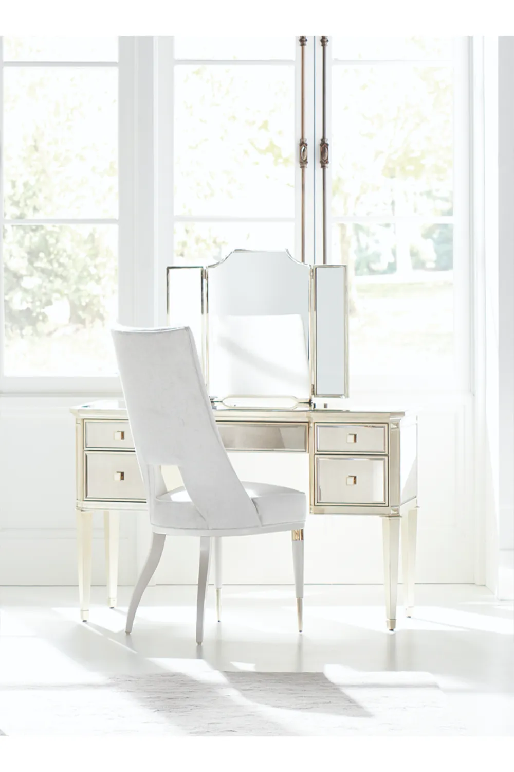 Ivory Modern Dining Chair | Caracole Guest of Honor
