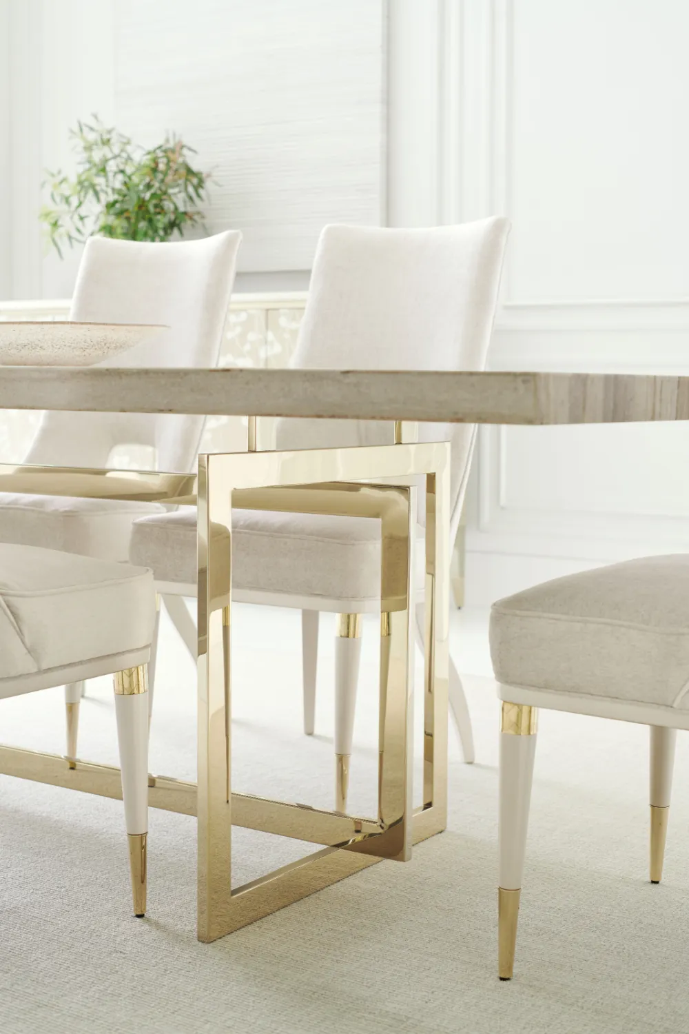 Ivory Modern Dining Chair | Caracole Guest of Honor