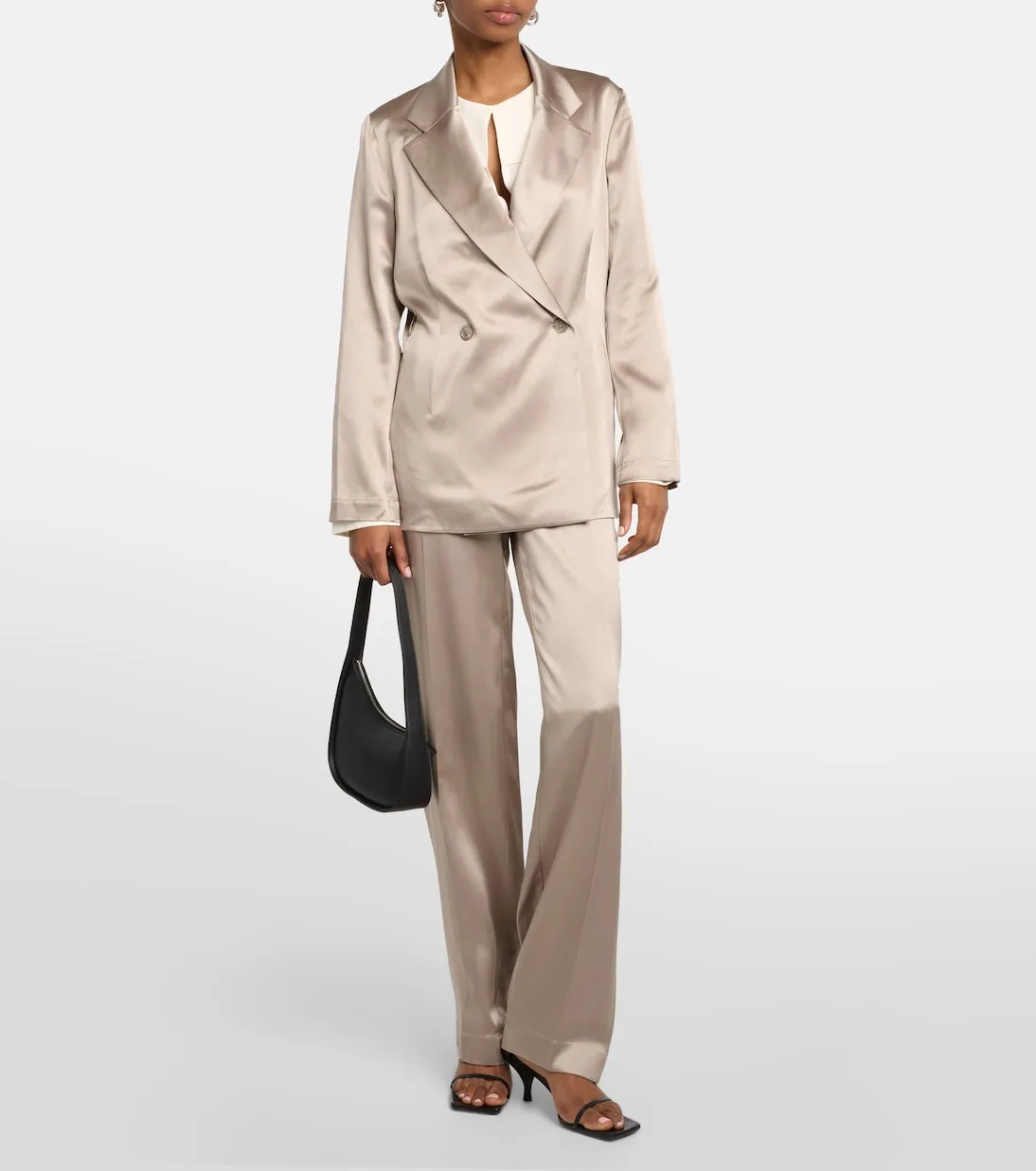 Joseph silk satin joubert jacket, beige
