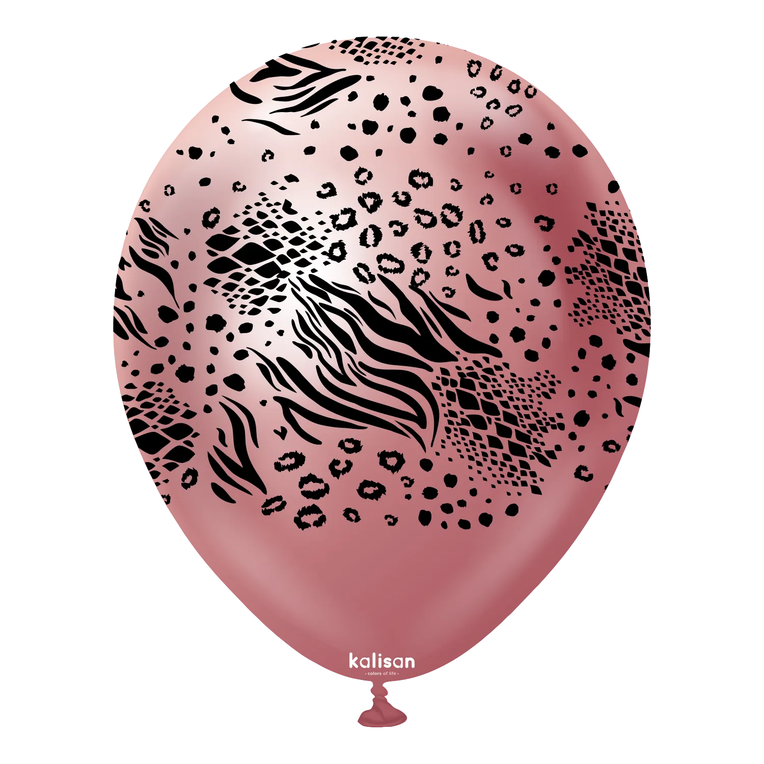 Kalisan 12" Mutant Printed Mirror Pink  Latex Balloon, 25 pieces