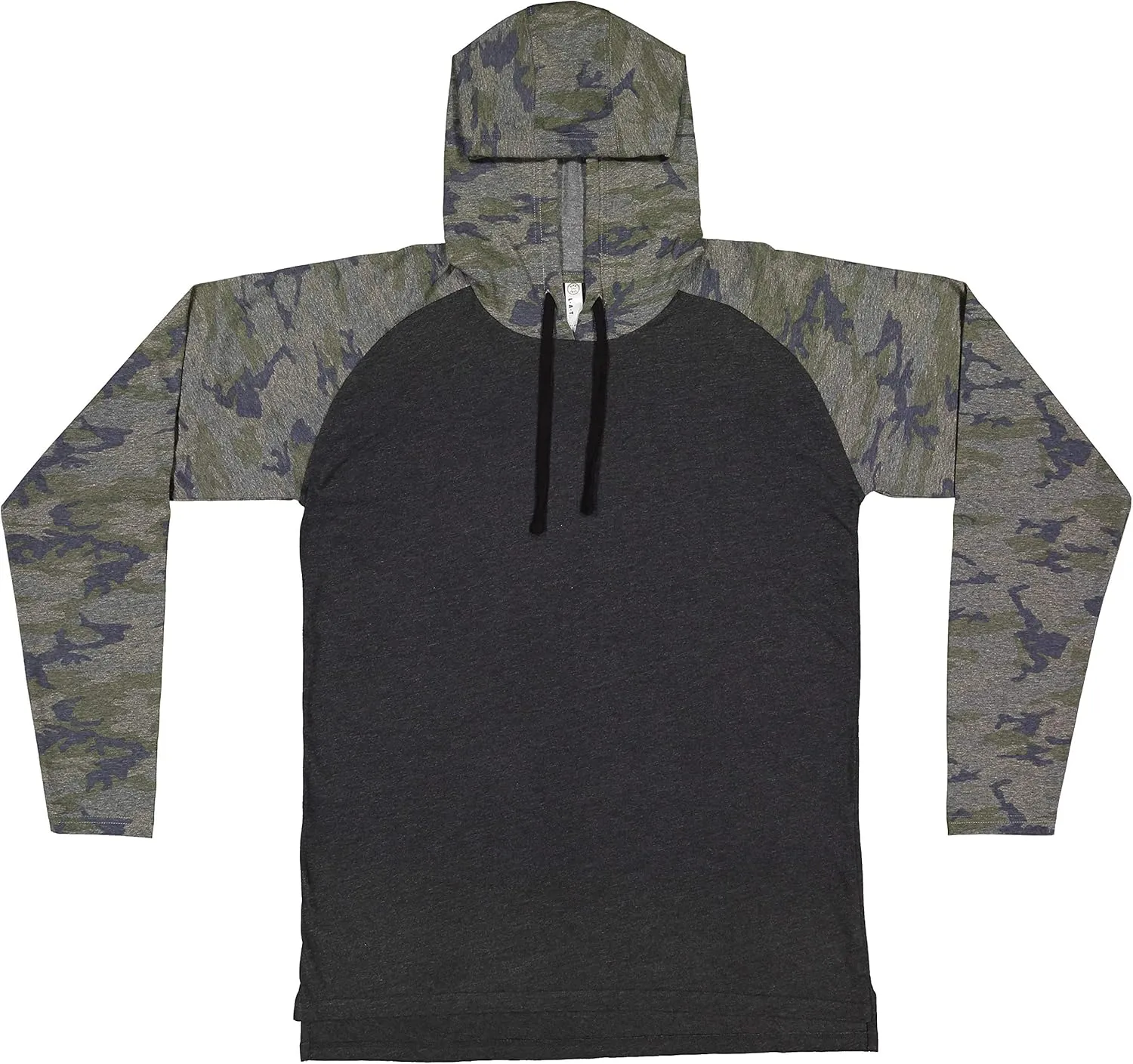LAT Mens Hooded Raglan Long Sleeve Fine Jersey Tee (6917)