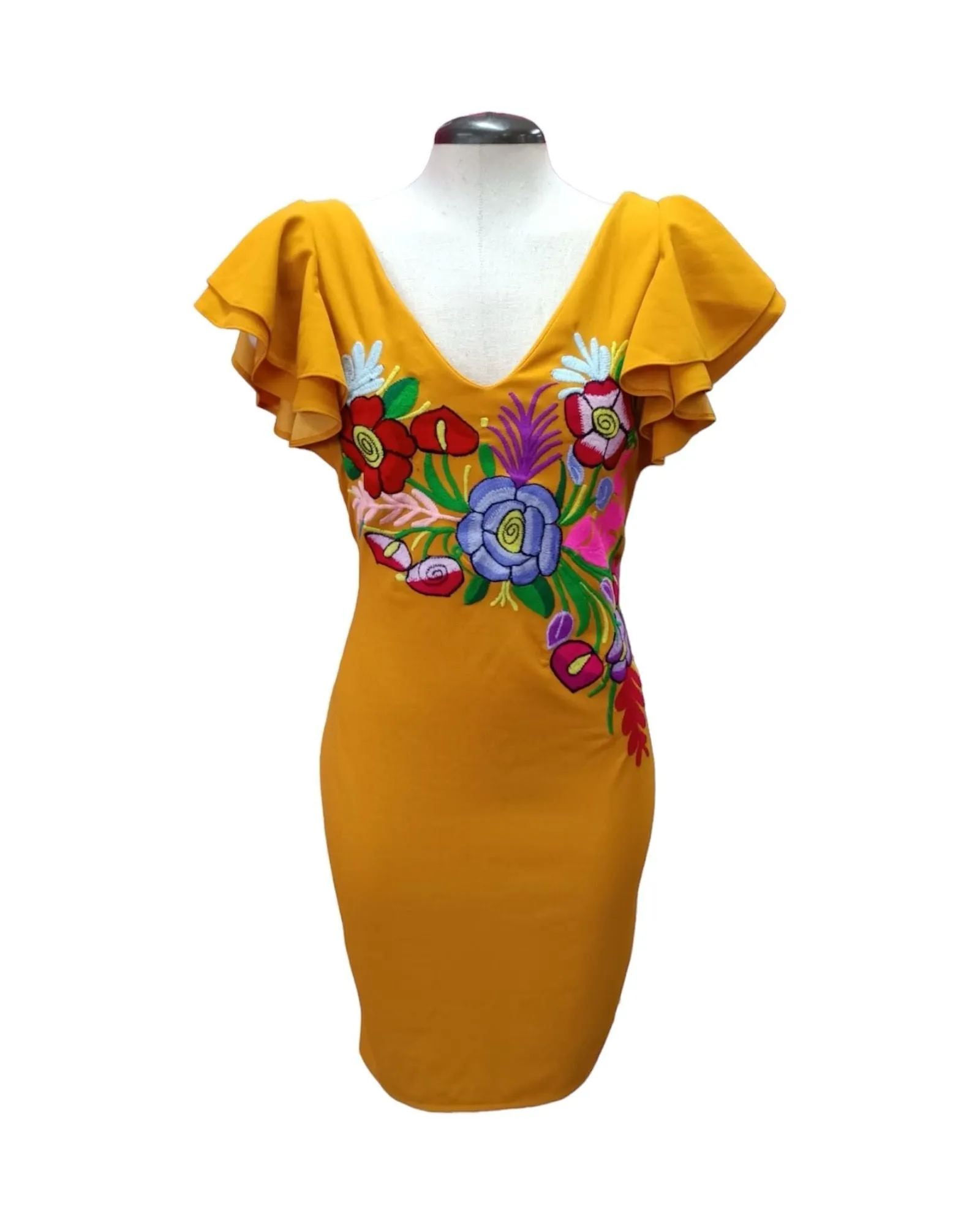 Libertad Mexican Mustard Dress