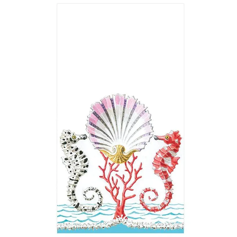 Luxury Disposables Hand Towels/Stately Seahorses