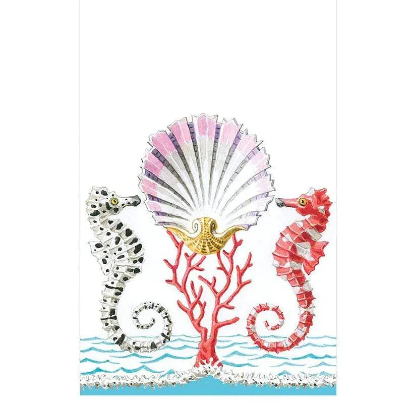 Luxury Disposables Hand Towels/Stately Seahorses