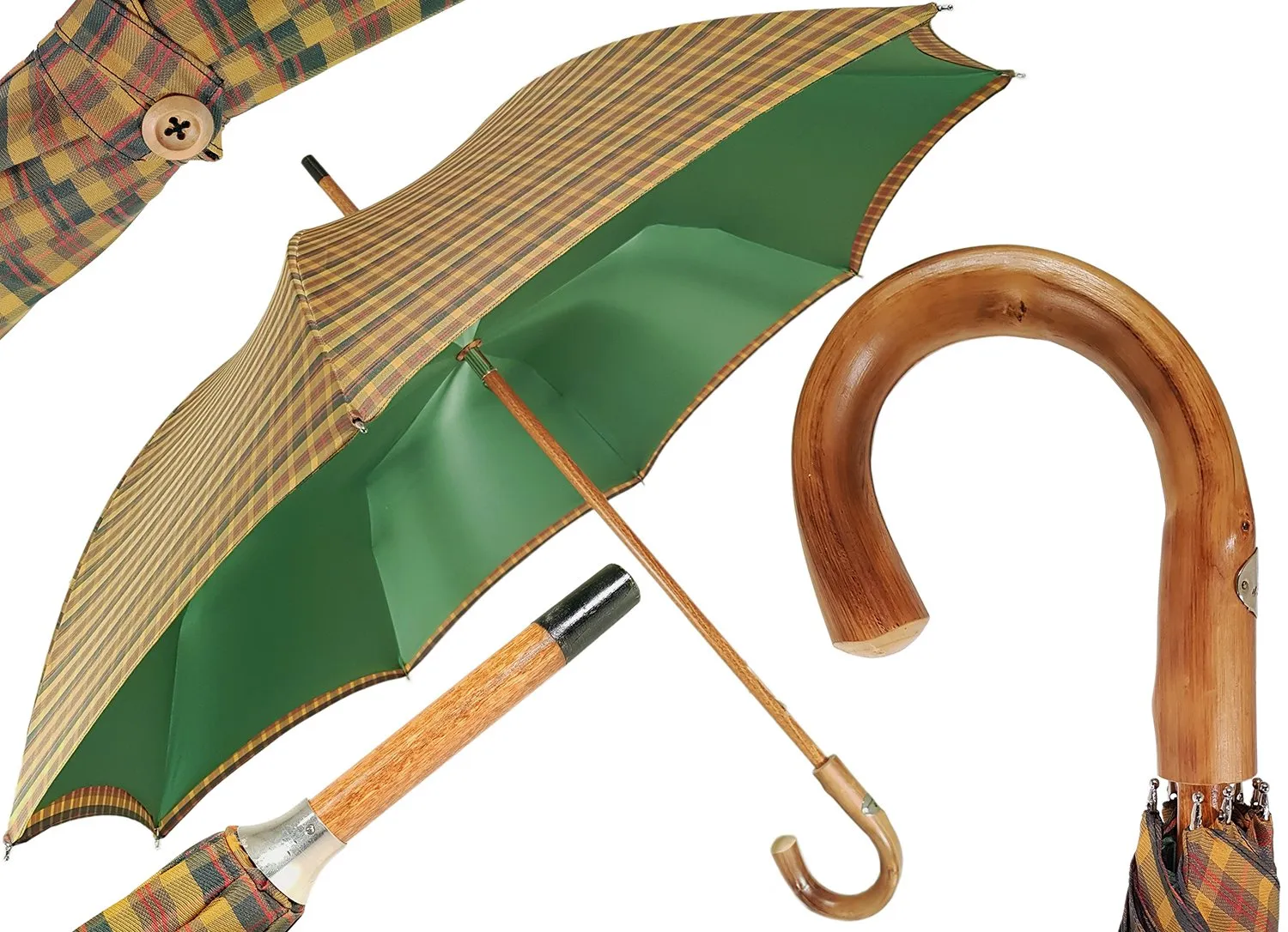 Marchesato Double Cloth Men's Umbrella - Tartan Design
