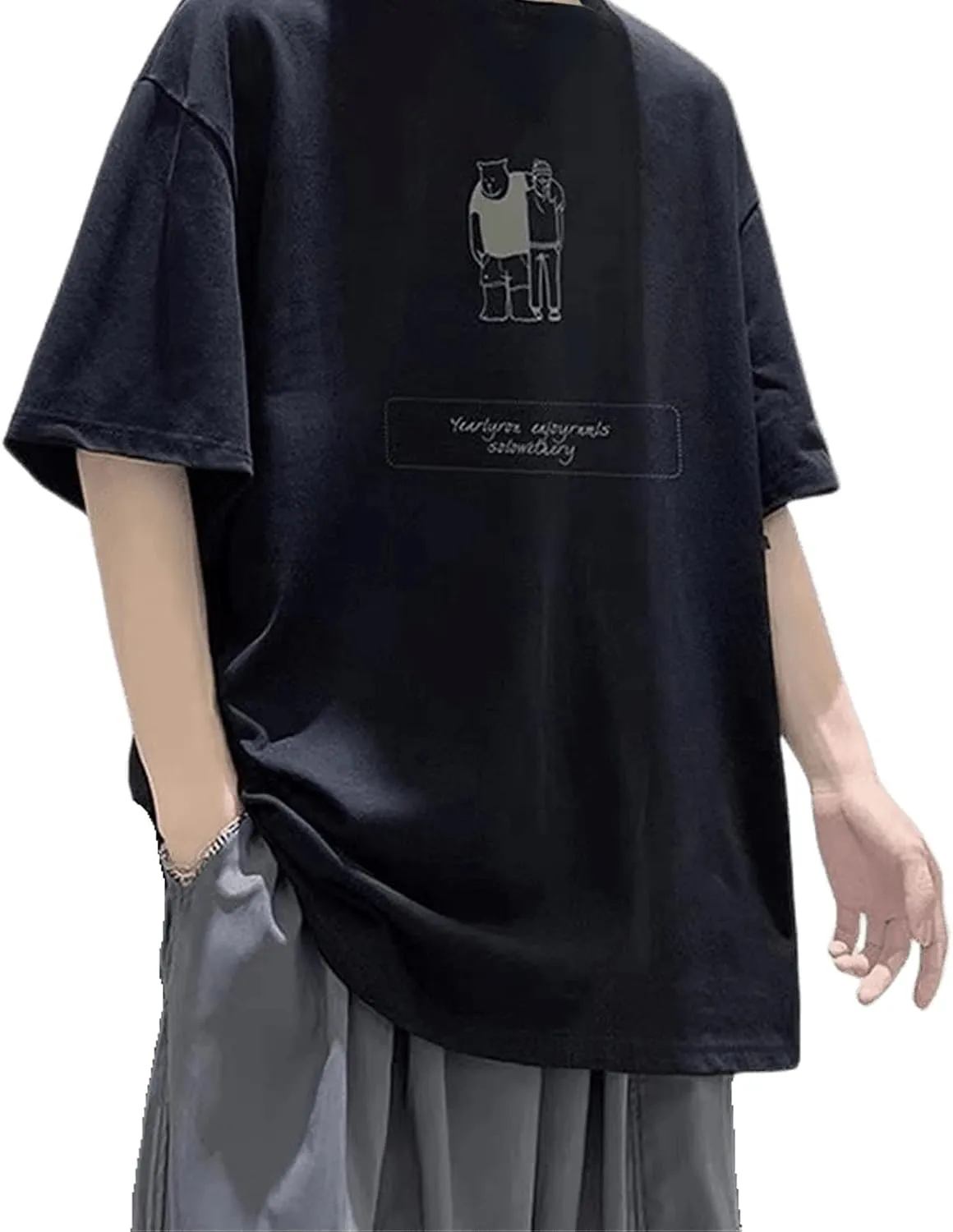 Men Women Y2K Anime T-Shirt Japanese Graphic Tee Korean Preppy Harajuku Short Sleeve Top Streetwear Hip Hop Oversized Clothes
