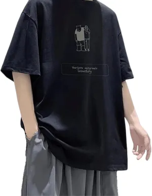 Men Women Y2K Anime T-Shirt Japanese Graphic Tee Korean Preppy Harajuku Short Sleeve Top Streetwear Hip Hop Oversized Clothes
