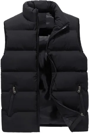 Men'S Puffer Vest,Winter Lightweight Polo Puffer Vest Zip Up Sleeveless Ski Vest Plus Size Outerwear Red,Black S-5Xl