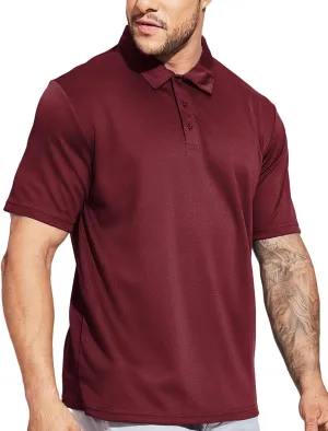 MIER Men's Quick Dry Polo Shirts Polyester Casual Collared Shirts Short Sleeve, Moisture-Wicking, Sun Protection