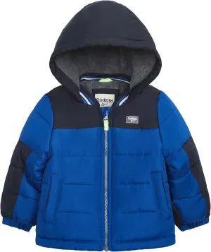 OSHKOSH B'GOSH Boys' Fleece-Lined Hooded Puffer Jacket Winter Coat