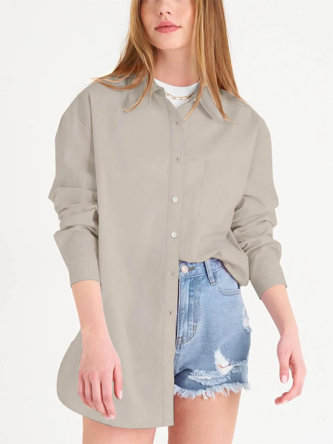 Paintcolors Womens Button Down Shirts Long Sleeve Dressy Casual Blouses Button Up Collared Shirts Tops for women