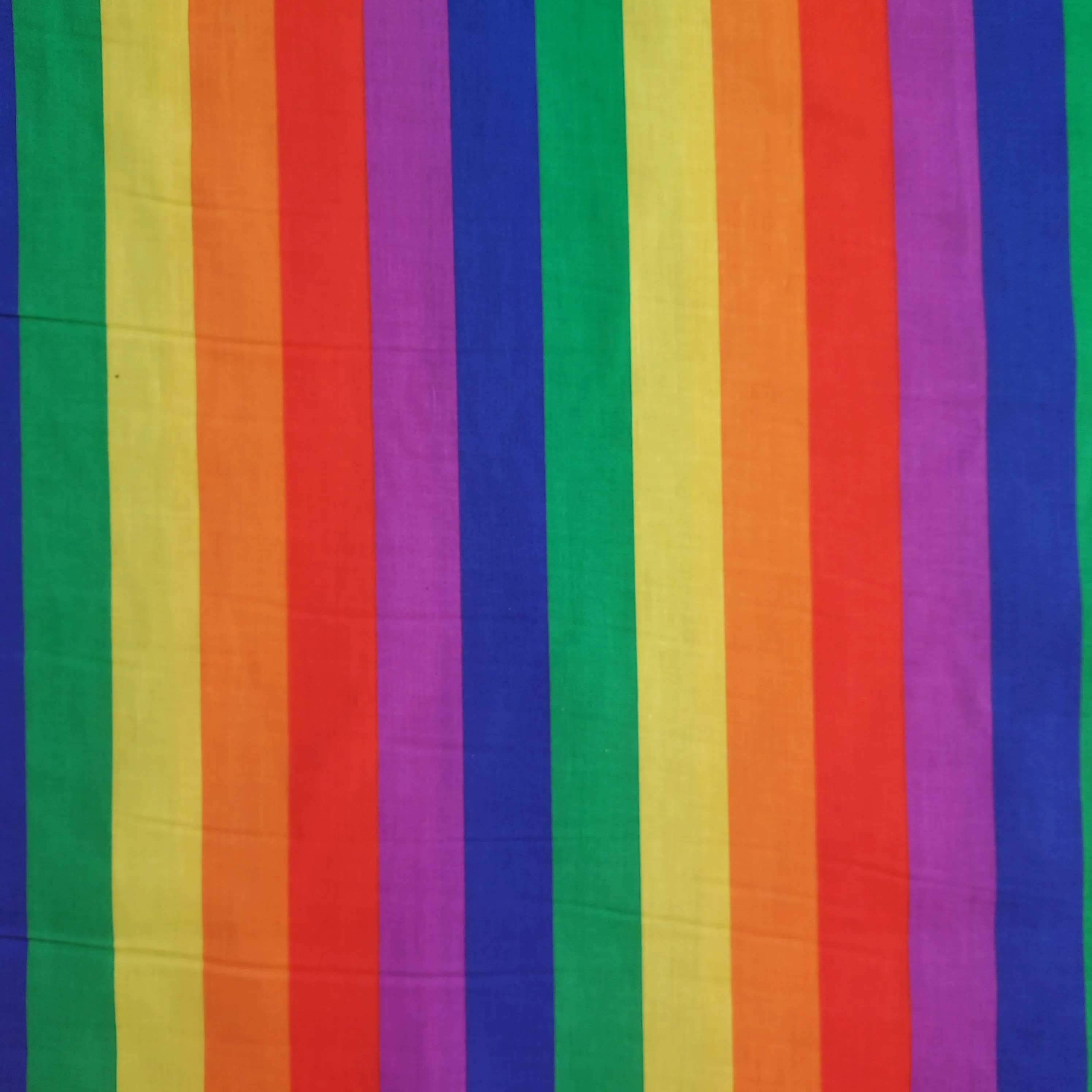 Sally Rainbow Medium Stripe Polycotton Fabric