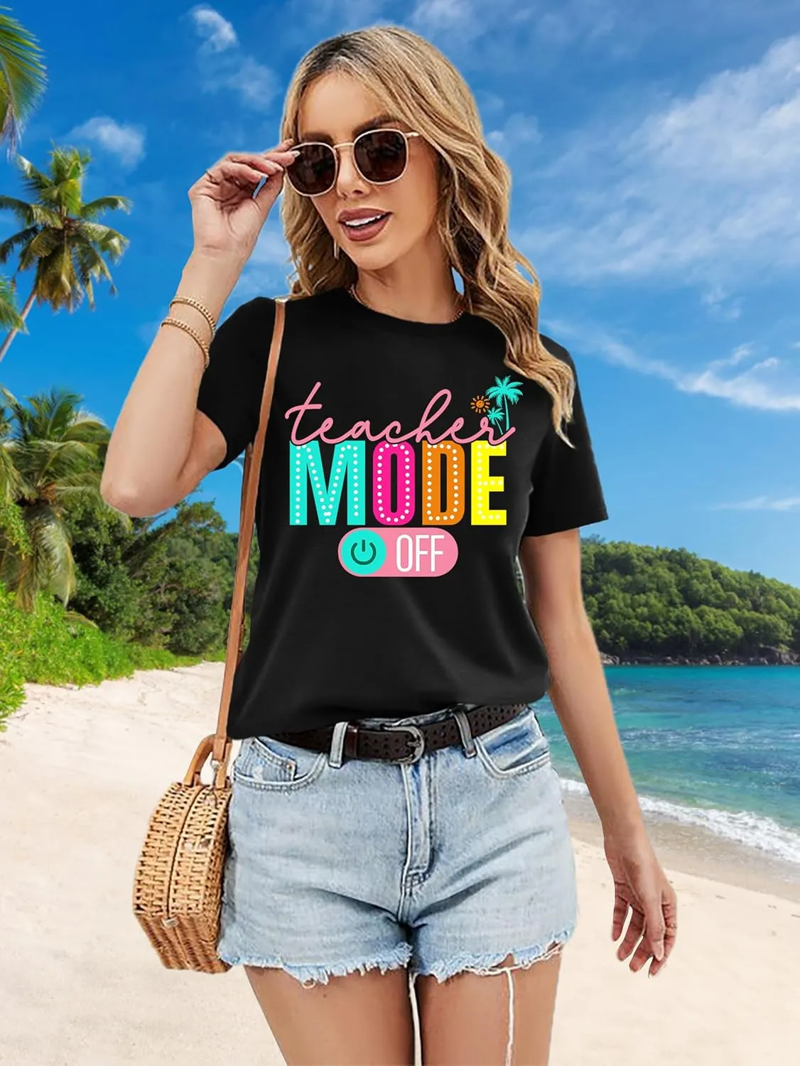 Teacher Shirts for Women: Last Day of School T-Shirt Bruh We Out Teacher Letter Print Casual Short Sleeve Tops